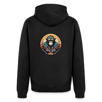 Bad Monkey - Unisex Premium Organic Zip Hoodie - black - Back - Nico (187cm)