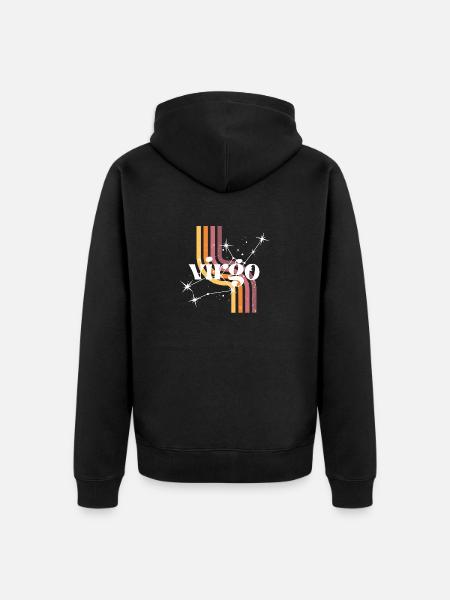 Virgo retro horoscope - Unisex Premium Organic Zip Hoodie - black