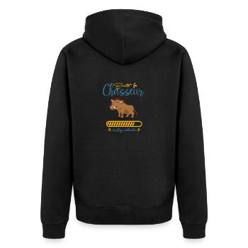 bientôt chasseur t-shirt chasseur sanglier - Veste à capuche bio Premium Unisexe - noir - Dos - Nico (187cm)