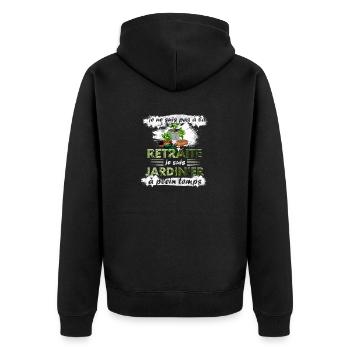 Je suis jardinier à plein temps t-shirt jardinier - Veste à capuche bio Premium Unisexe - noir - Dos - Nico (187cm)