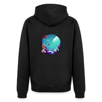 Aquarium Fische Fischzüchter Fische Prachtguppy - Unisex Premium Bio Zip Hoodie - Schwarz - Hinten - Nico (187cm)