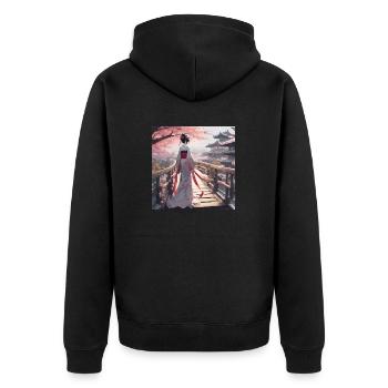 Geisha - Veste à capuche bio Premium Unisexe - noir - Dos - Nico (187cm)