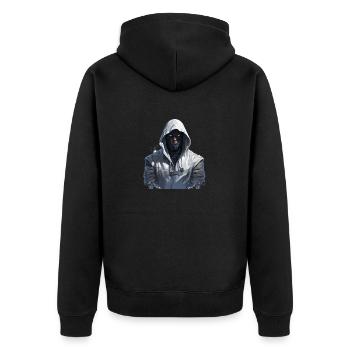Ombre silencieuse - Veste à capuche bio Premium Unisexe - noir - Dos - Nico (187cm)