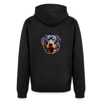 cute Rottweiler - Unisex Premium Organic Zip Hoodie - black - Back - Nico (187cm)