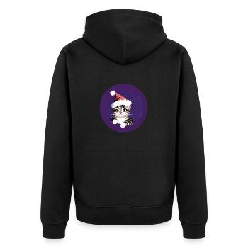 Cat X-Mas Cat Owner Christmas House Cat - Unisex Premium Organic Zip Hoodie - black - Back - Nico (187cm)