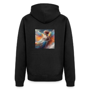 Elf 2 - Unisex Premium Organic Zip Hoodie - black - Back - Nico (187cm)