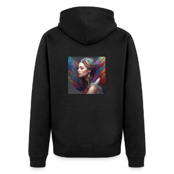 Rainbow Elf6 - Unisex Premium Bio Zip Hoodie - Schwarz - Hinten - Nico (187cm)