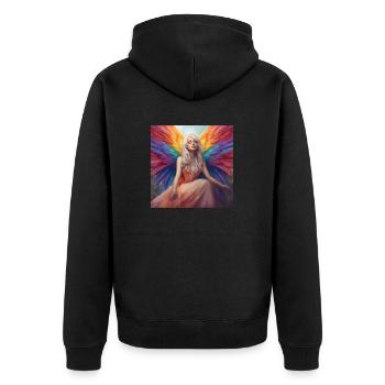 Elfe arc-en-ciel 4 - Veste à capuche bio Premium Unisexe - noir - Dos - Nico (187cm)