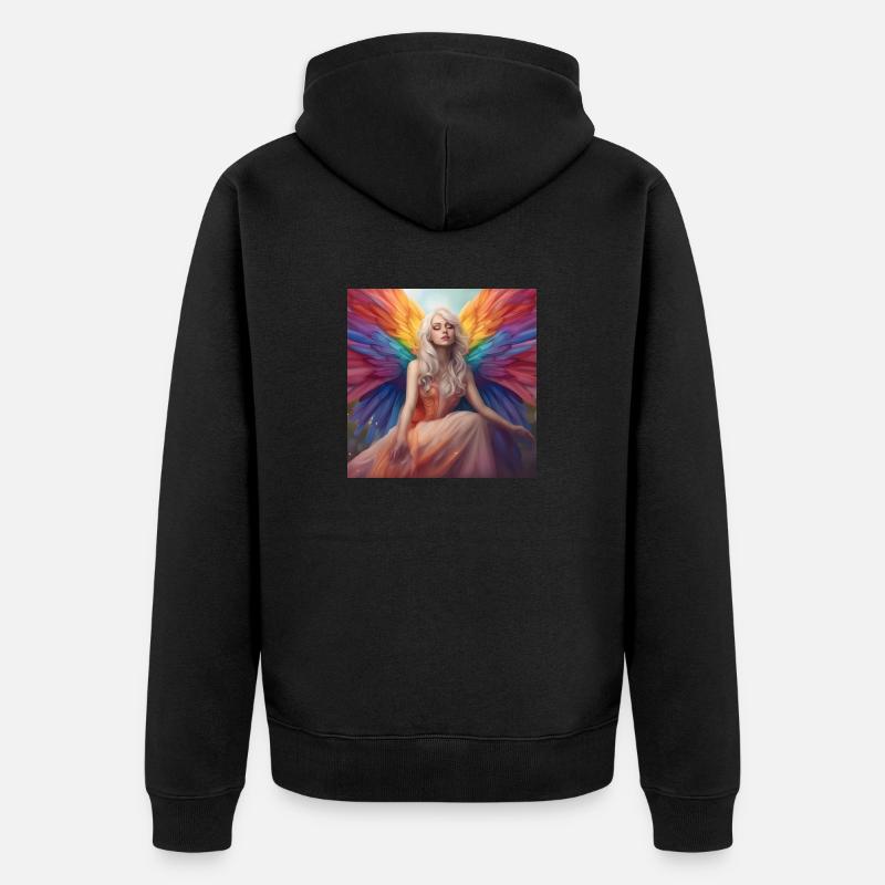 Rainbow Elf 4 - Unisex Premium Bio Zip Hoodie - Schwarz