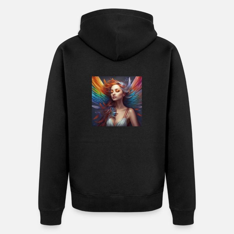Elfe arc-en-ciel5 - Veste à capuche bio Premium Unisexe - noir