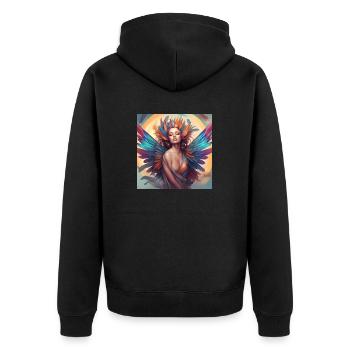 Elfe arc-en-ciel7 - Veste à capuche bio Premium Unisexe - noir - Dos - Nico (187cm)