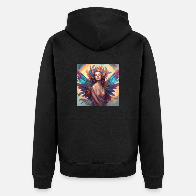 Elfe arc-en-ciel7 - Veste à capuche bio Premium Unisexe - noir