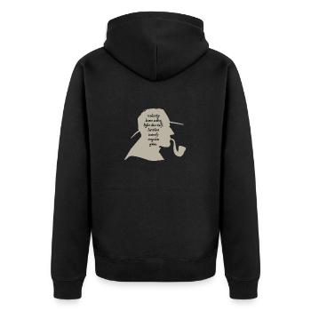 Le talent reconnaît instantanément la citation géniale de Sherlock. - Veste à capuche bio Premium Unisexe - noir - Dos - Nico (187cm)
