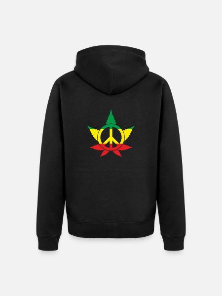Peace - Unisex Premium Bio Zip Hoodie - Schwarz
