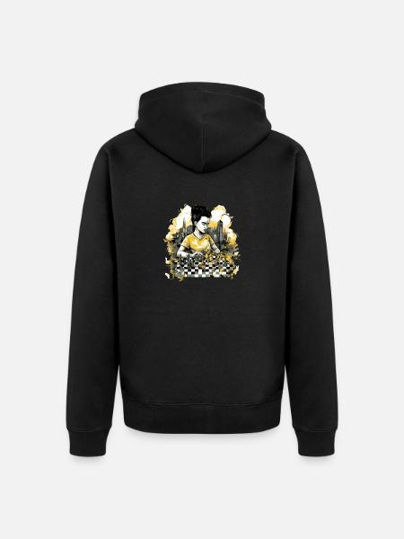 Frid im Schachklub - Unisex Premium Bio Zip Hoodie - Schwarz