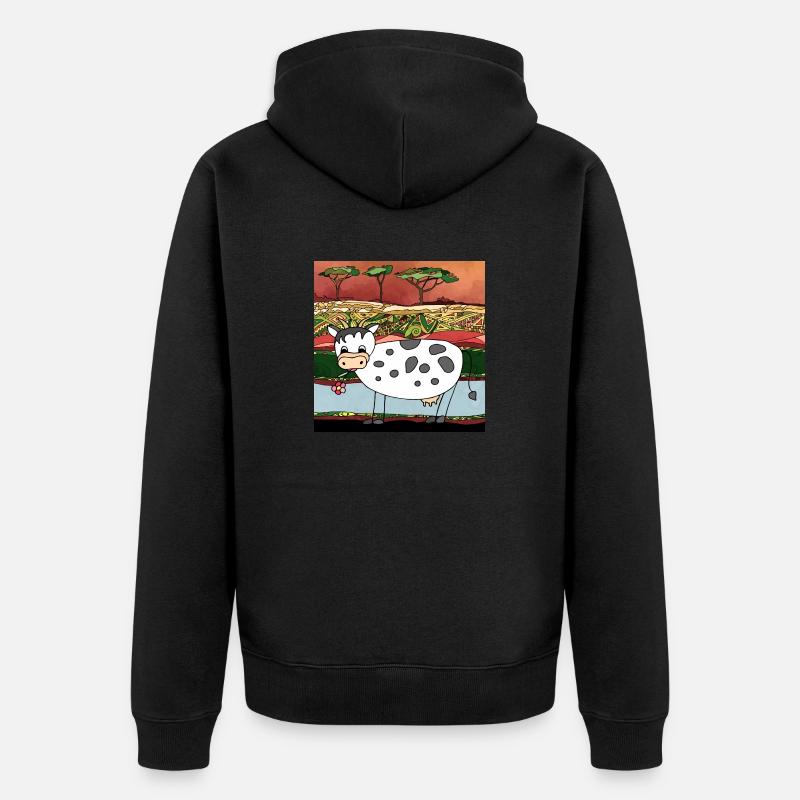 Vache - Veste à capuche bio Premium Unisexe - noir
