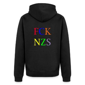 FCK NZS - Veste à capuche bio Premium Unisexe - noir - Dos - Nico (187cm)