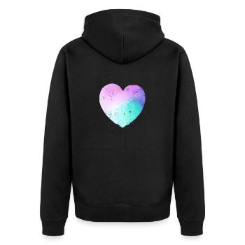 Saint-Valentin Mariage Amour Fiançailles Fête des mères - Veste à capuche bio Premium Unisexe - noir - Dos - Nico (187cm)