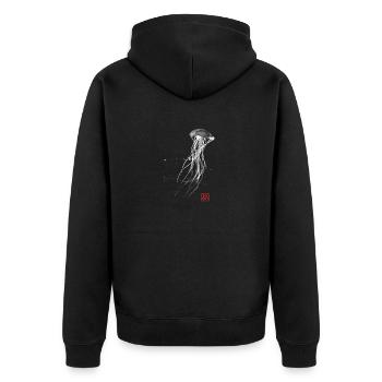 Medusa - Unisex Premium Organic Zip Hoodie - black - Back - Nico (187cm)