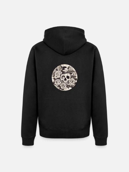Skull - Unisex Premium Organic Zip Hoodie - black