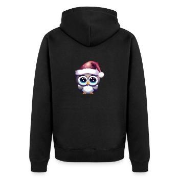 weihnachtlich Weihnachten Geschenk Weihnachtsbaum - Unisex Premium Bio Zip Hoodie - Schwarz - Hinten - Nico (187cm)