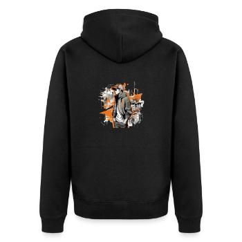 Urban Benoit - Unisex Premium Organic Zip Hoodie - black - Back - Nico (187cm)