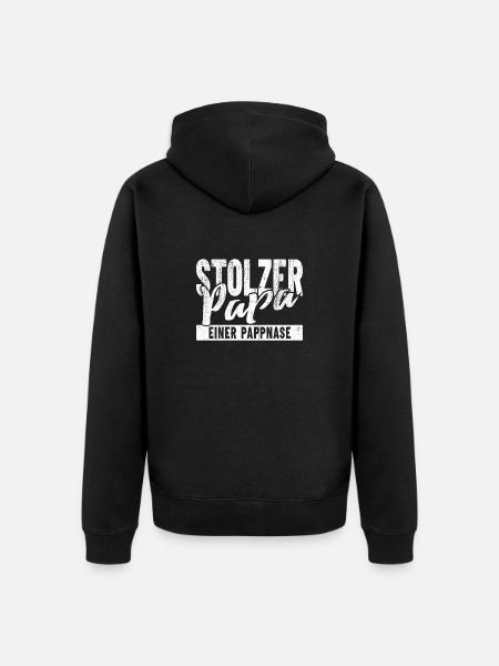 Stolzer Papa einer Pappnase - Unisex Premium Bio Zip Hoodie - Schwarz