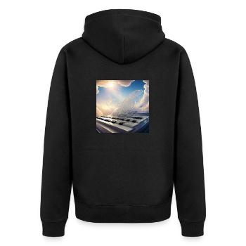 La musique est dans l’air - Veste à capuche bio Premium Unisexe - noir - Dos - Nico (187cm)