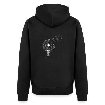 Löwenzahn Heißluftballon - Unisex Premium Bio Zip Hoodie - Schwarz - Hinten - Nico (187cm)