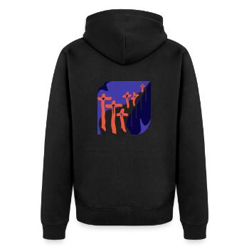The flowers. A path of love and transience - Unisex Premium Organic Zip Hoodie - black - Back - Nico (187cm)