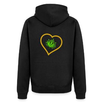 Autumn Leaf - Unisex Premium Organic Zip Hoodie - black - Back - Nico (187cm)