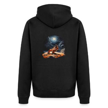Un Cosmonaute en Vacances - Veste à capuche bio Premium Unisexe - noir - Dos - Nico (187cm)