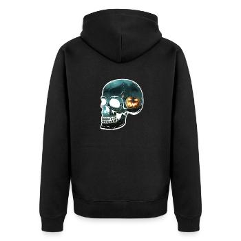 Crâne vision terrifiante - Veste à capuche bio Premium Unisexe - noir - Dos - Nico (187cm)