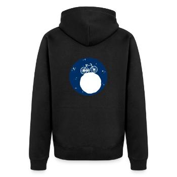 Space Fahrrad - Unisex Premium Bio Zip Hoodie - Schwarz - Hinten - Nico (187cm)