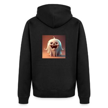 Joyeux Halloween mignon fantôme langue effrayante drôle - Veste à capuche bio Premium Unisexe - noir - Dos - Nico (187cm)