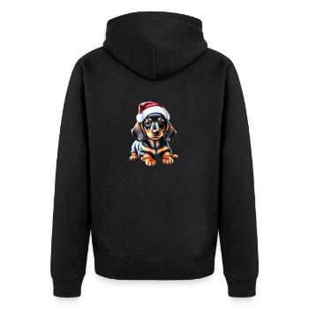 Dachshund Dog X-Mas Dog Owner Christmas Dogs - Veste à capuche bio Premium Unisexe - noir - Dos - Nico (187cm)