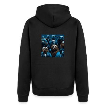 Pattern d'ours style néon fluo - Veste à capuche bio Premium Unisexe - noir - Dos - Nico (187cm)