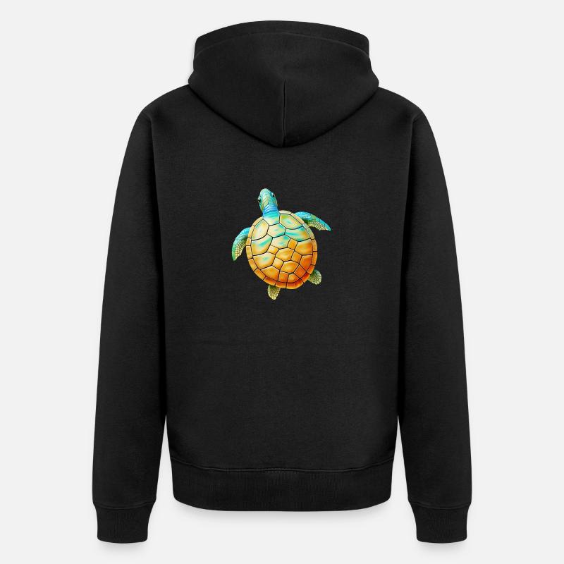 tortue - Veste à capuche bio Premium Unisexe - noir