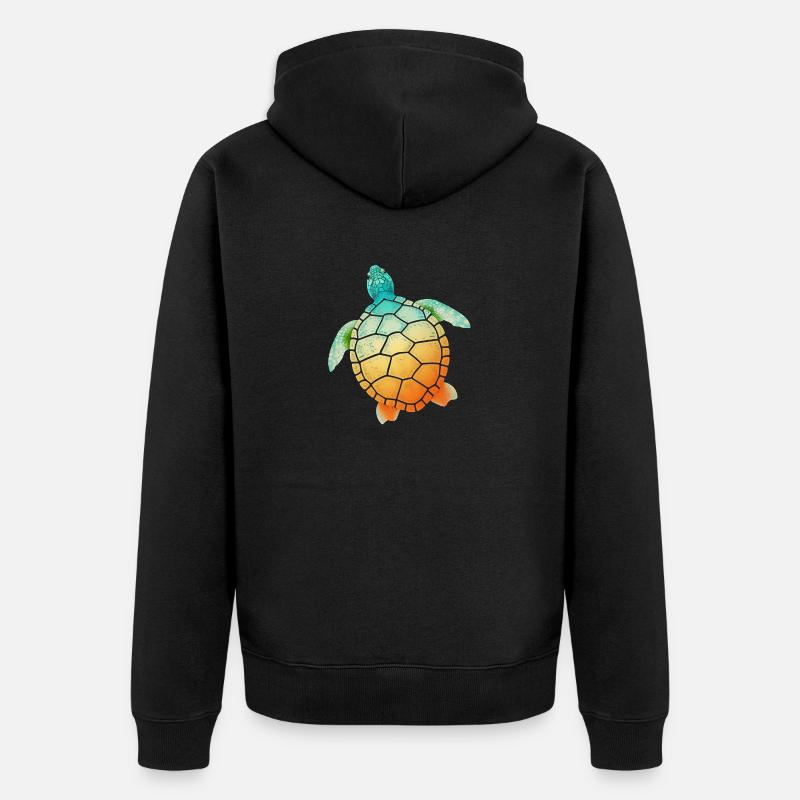 Tortue - Veste à capuche bio Premium Unisexe - noir