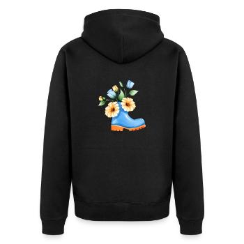 Blume Garten Florist Blumen Hobbygärtner Gärtner - Unisex Premium Bio Zip Hoodie - Schwarz - Hinten - Nico (187cm)