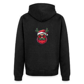 Conception du logo Ugly Christmas Santa Clause - Veste à capuche bio Premium Unisexe - noir - Dos - Nico (187cm)