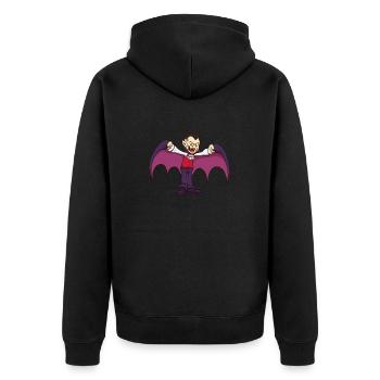 Cartoon Vampire - Unisex Premium Organic Zip Hoodie - black - Back - Nico (187cm)