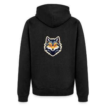 Dessin de loup - Veste à capuche bio Premium Unisexe - noir - Dos - Nico (187cm)