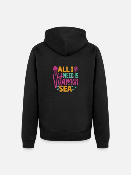 All-I-Need Is Vitamin Sea 2 - Unisex Premium Organic Zip Hoodie - black