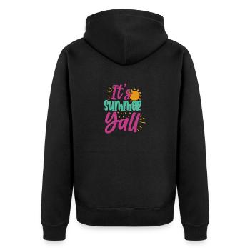 Sein Sommer Yall-01 - Unisex Premium Bio Zip Hoodie - Schwarz - Hinten - Nico (187cm)