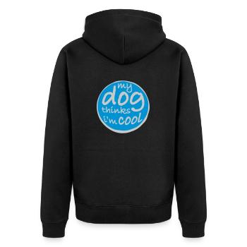 Dog thinks in the cool - Unisex Premium Organic Zip Hoodie - black - Back - Nico (187cm)