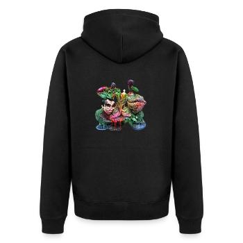 Carnivorous plant - Unisex Premium Organic Zip Hoodie - black - Back - Nico (187cm)