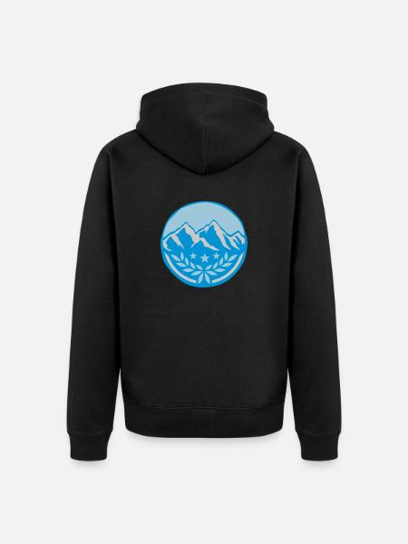 Laurel wreath mountains landscape around - Unisex Premium Organic Zip Hoodie - black