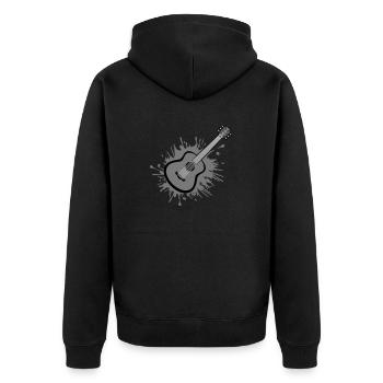 Éclaboussures de couleur gouttes guitare guitariste - Veste à capuche bio Premium Unisexe - noir - Dos - Nico (187cm)