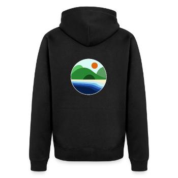 Vibrations de l’Islande - Veste à capuche bio Premium Unisexe - noir - Dos - Nico (187cm)